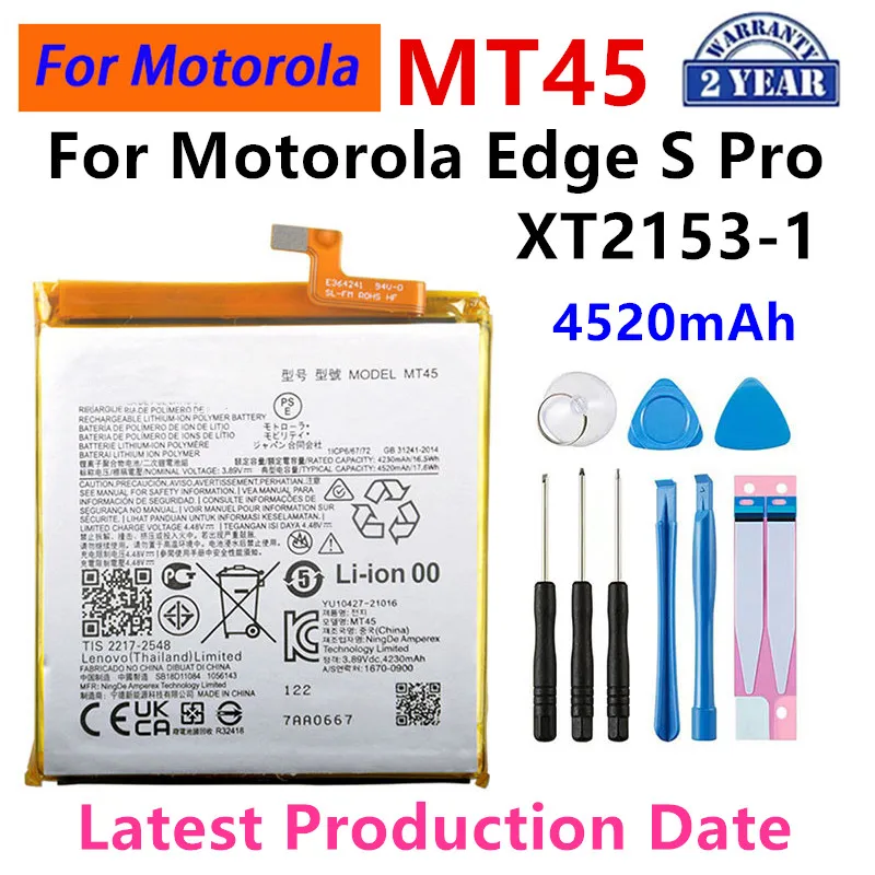 NF45 MB40 MT45 FB55 EQ40 NP44 Battery For Motorola Edge 30 Ultra/X30 Pro/Edge 20/Edge S Pro /Moto S30 Pro /Droid Turbo 2 +Tools