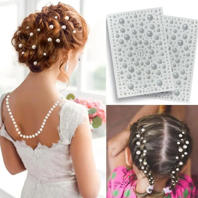 1 シート 3-12 ミリメートル 3D パールフェイス宝石アイシャドウステッカー自己粘着顔ボディ眉毛ダイヤモンドネイルステッカーダイヤモンド装飾