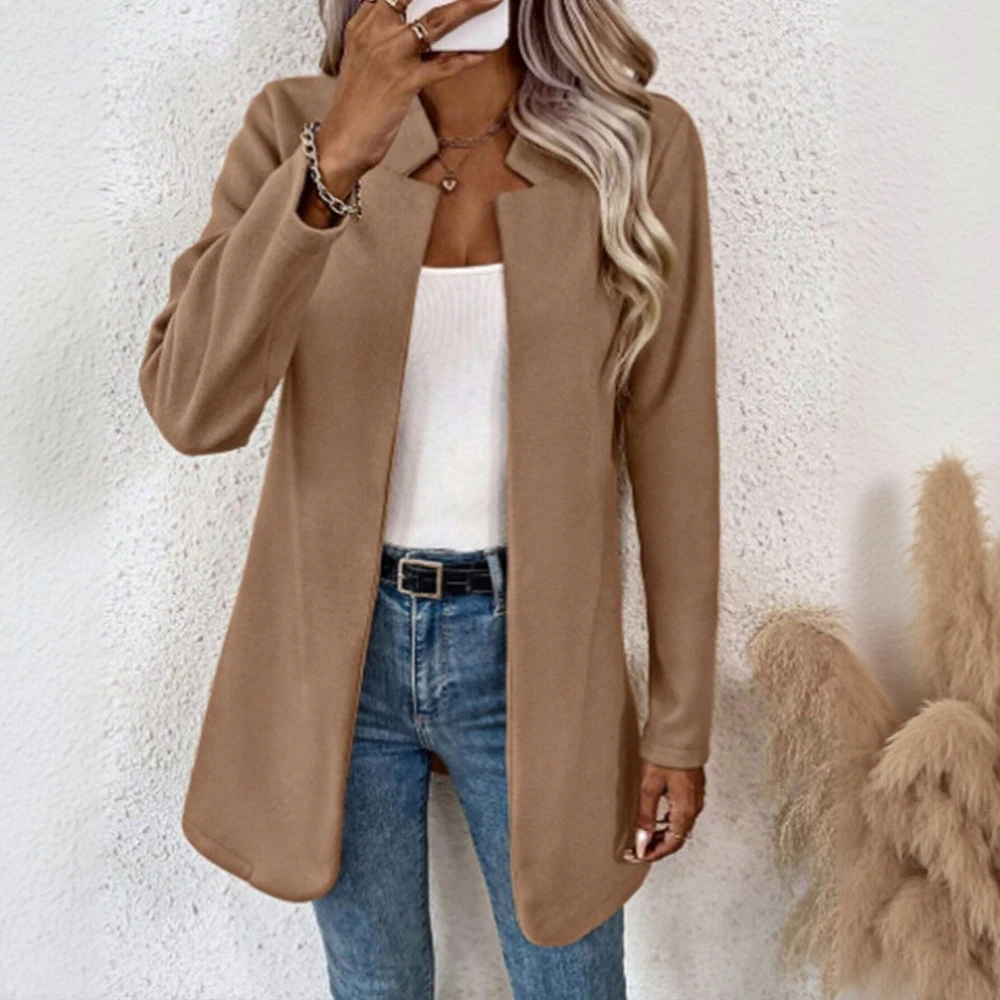 

Women's Long Sleeve Blazer Autumn Winter Basic Daily Solid Color Open Front Office Ladywear for Business Casual