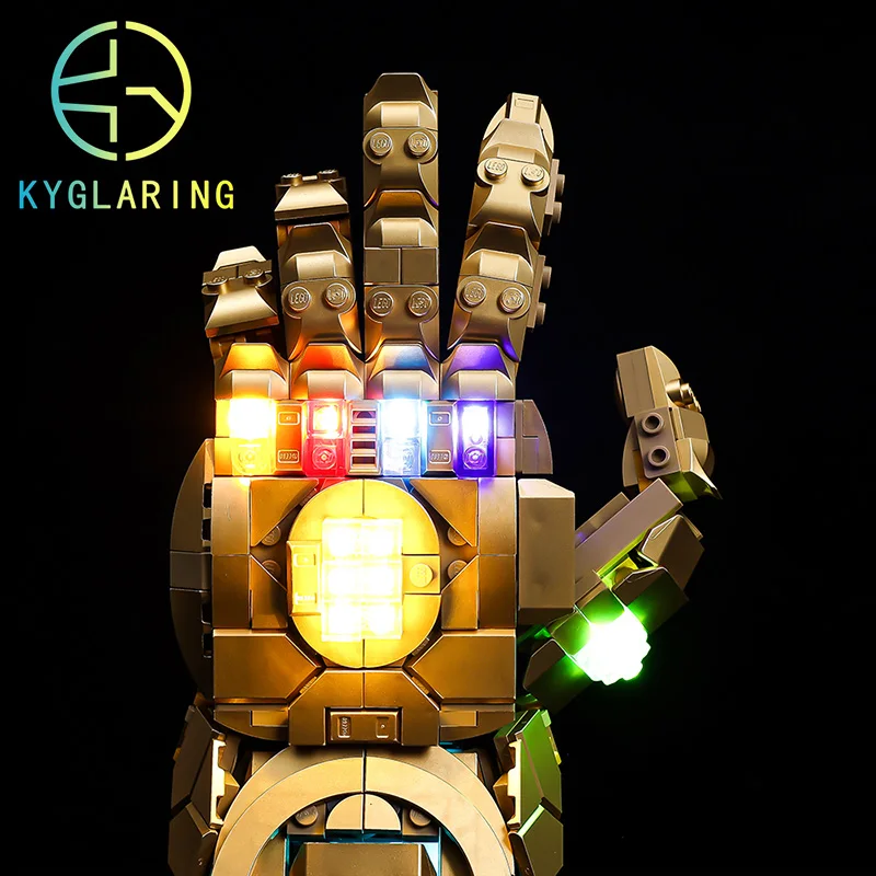 Kyglaring Led Lighting Set DIY Toys for 76191 Infinite Gloves Remote Control Blocks Building (Not Include Building Blocks)