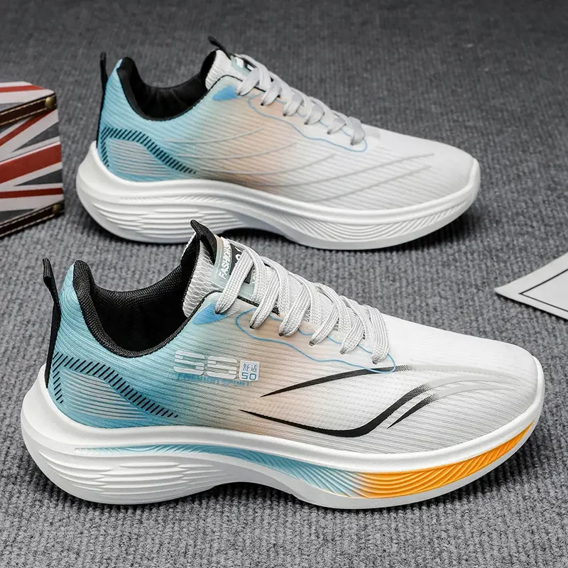 

Перфорированные мужские кроссовки с круглым носком, оранжевая обувь, высококачественные спортивные модели на плоской подошве, роскошные специальные предложения Zapatiilas Tenis