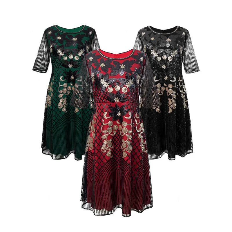 

Женское платье для выступлений в стиле ретро 920-х годов, сценический костюм Ele iny Par Dr, высококачественный полиэстер, материал