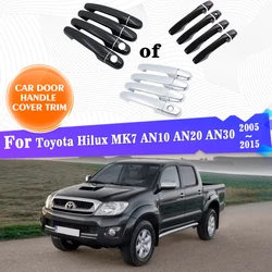 Car Outer Door Handle Covers Trim For Toyota Hilux MK7 AN10 AN20 AN30 2005~2015 Cover Accessories Rustproof Stickers Decoratives