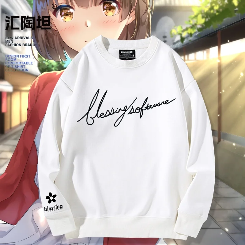 

Свитшот с круглым вырезом в стиле аниме Matsuo Chie, женский, весенне-осенний, повседневный, свободного кроя, из смеси хлопка и полиэстера