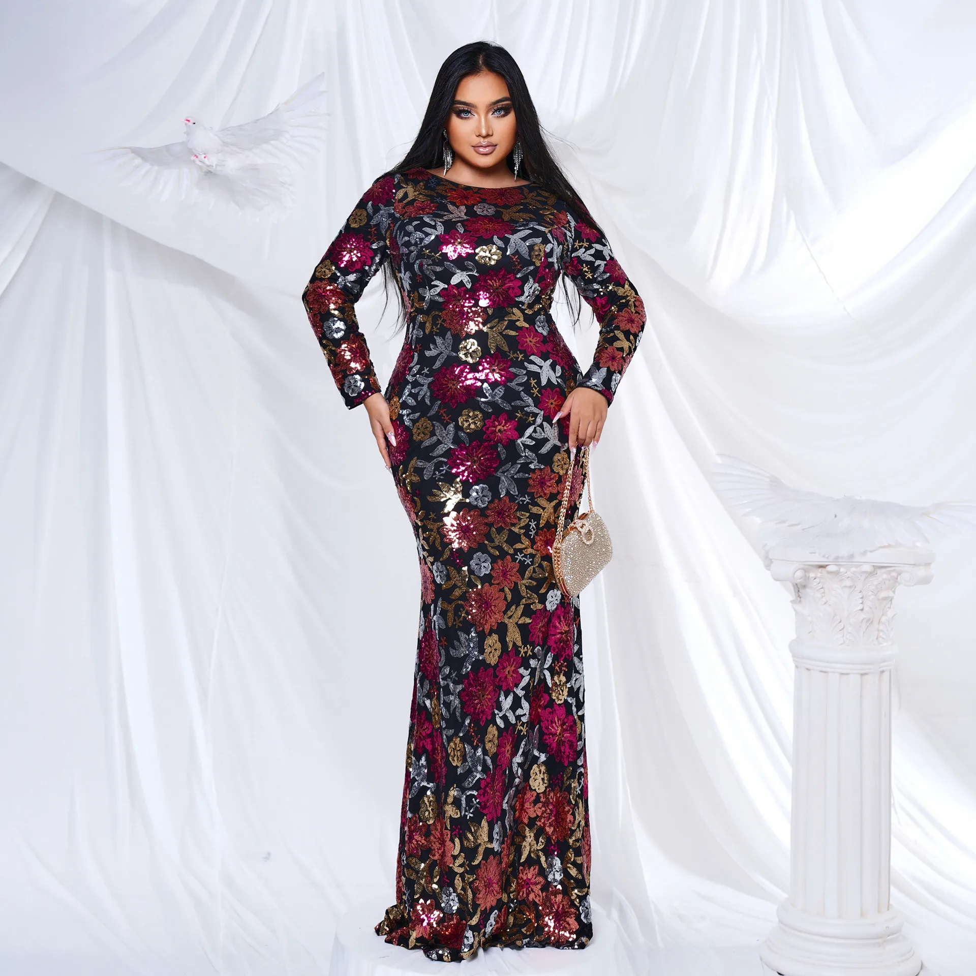 

Длинное све круглое вечернее платье больших размеров Ne, блестящее вечернее платье с пайетками, женское облегающее платье Faion Commute Dr