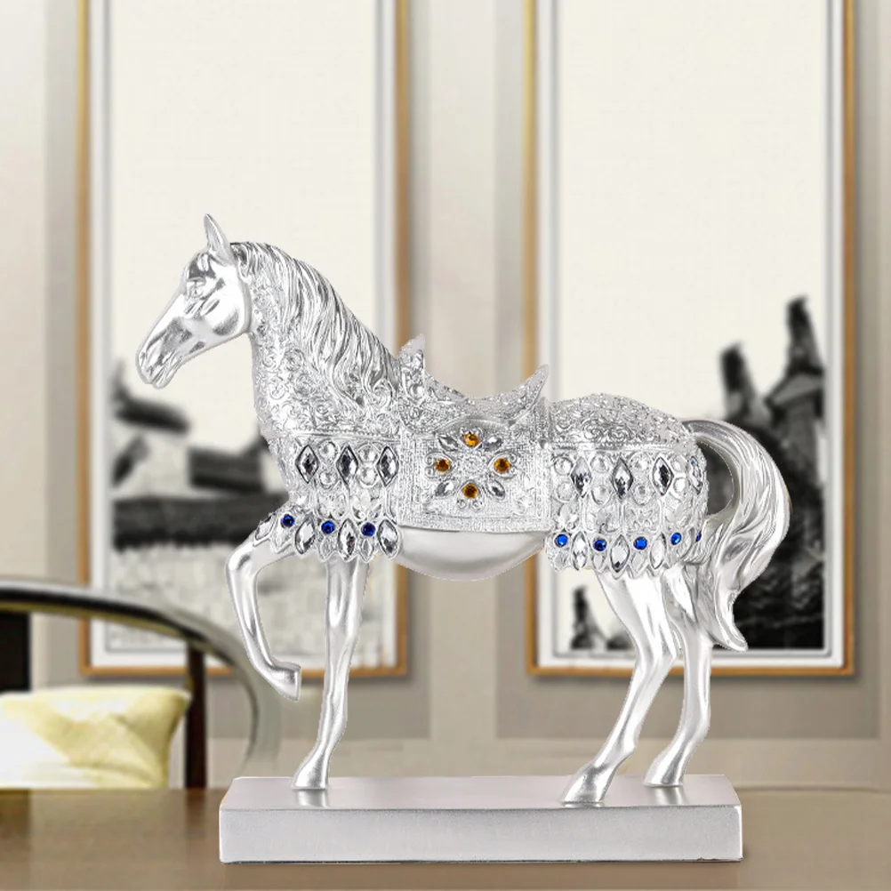 

1Pcs Animal Adornment Horse Resin Sculpture Unique Desktop Decor Creative Resin Craft Ornament for Home Office Table Display