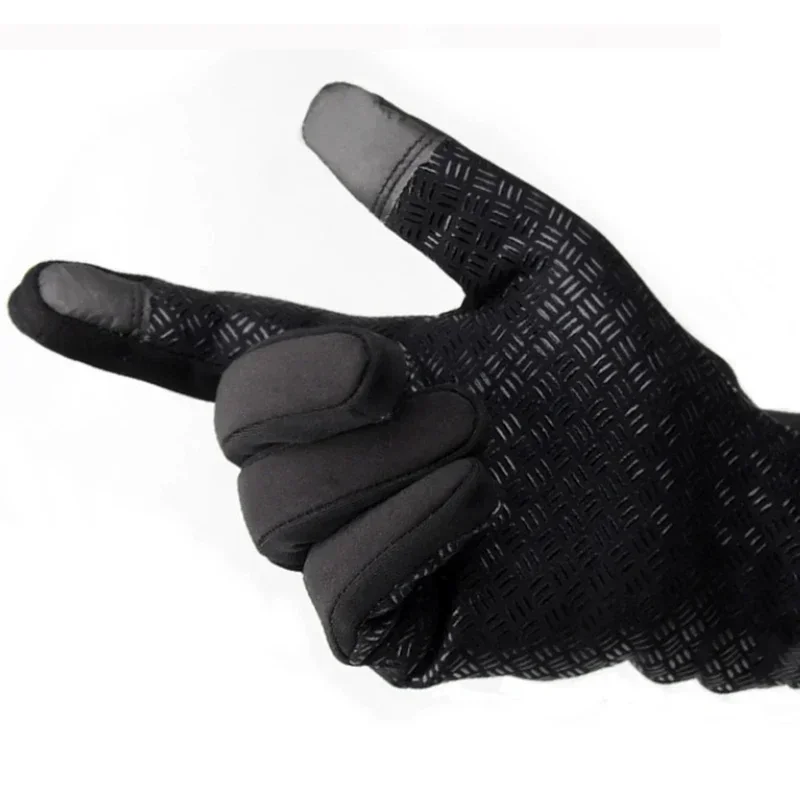 Winter Gloves For Men Waterproof Windproof Cold Gloves Snowboard Motorcycle Riding Driving Warm Touchscreen Zipper Glove