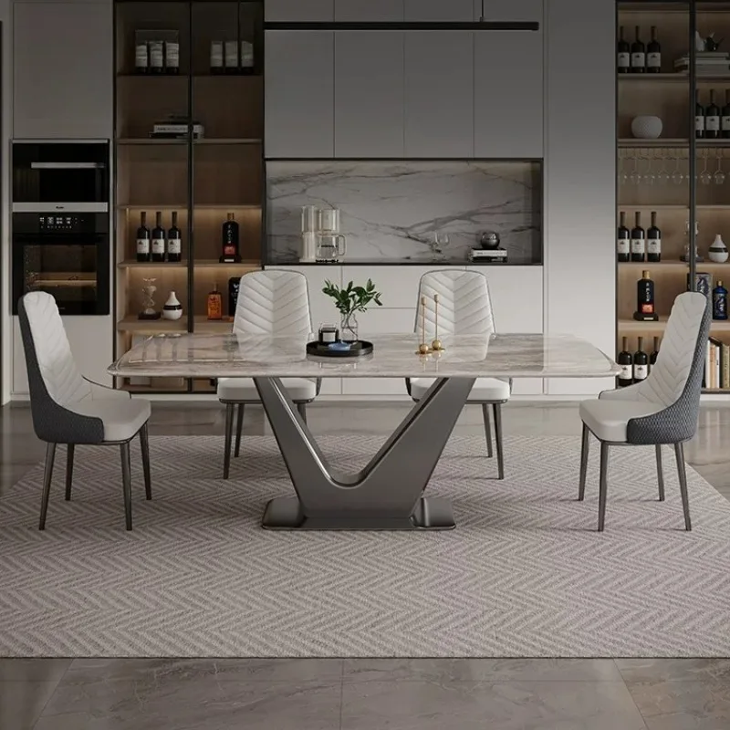 

Minimalist Luxury Italian Classic Dining Tables Sets Large Modern Side Design Kitchen Table Hardcover Unique Furniture