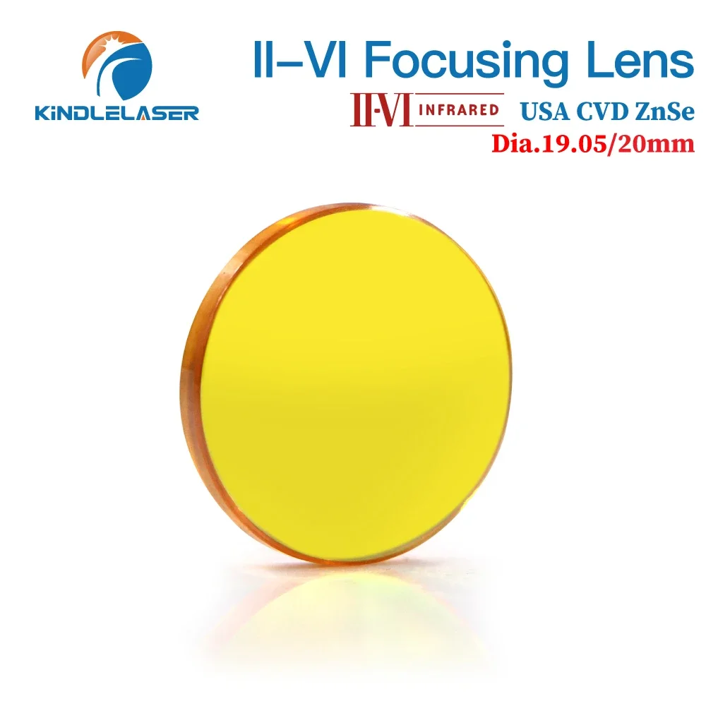 II-VI INFRARED CO2 Laser Focus Lens Dia.19.05mm 20mm FL 38.1/50.8/63.5/76.2/101.6 mm For CO2 Laser Cutting Machine Lenses ZnSe