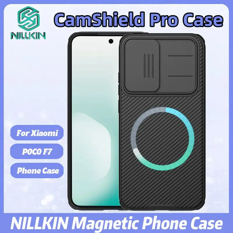 

Чехол Nillkin для Xiaomi Poco F7 5G CamShield из ТПУ с магнитной противоскользящей противоударной оболочкой, защитный чехол для окна с раздвижной линзой