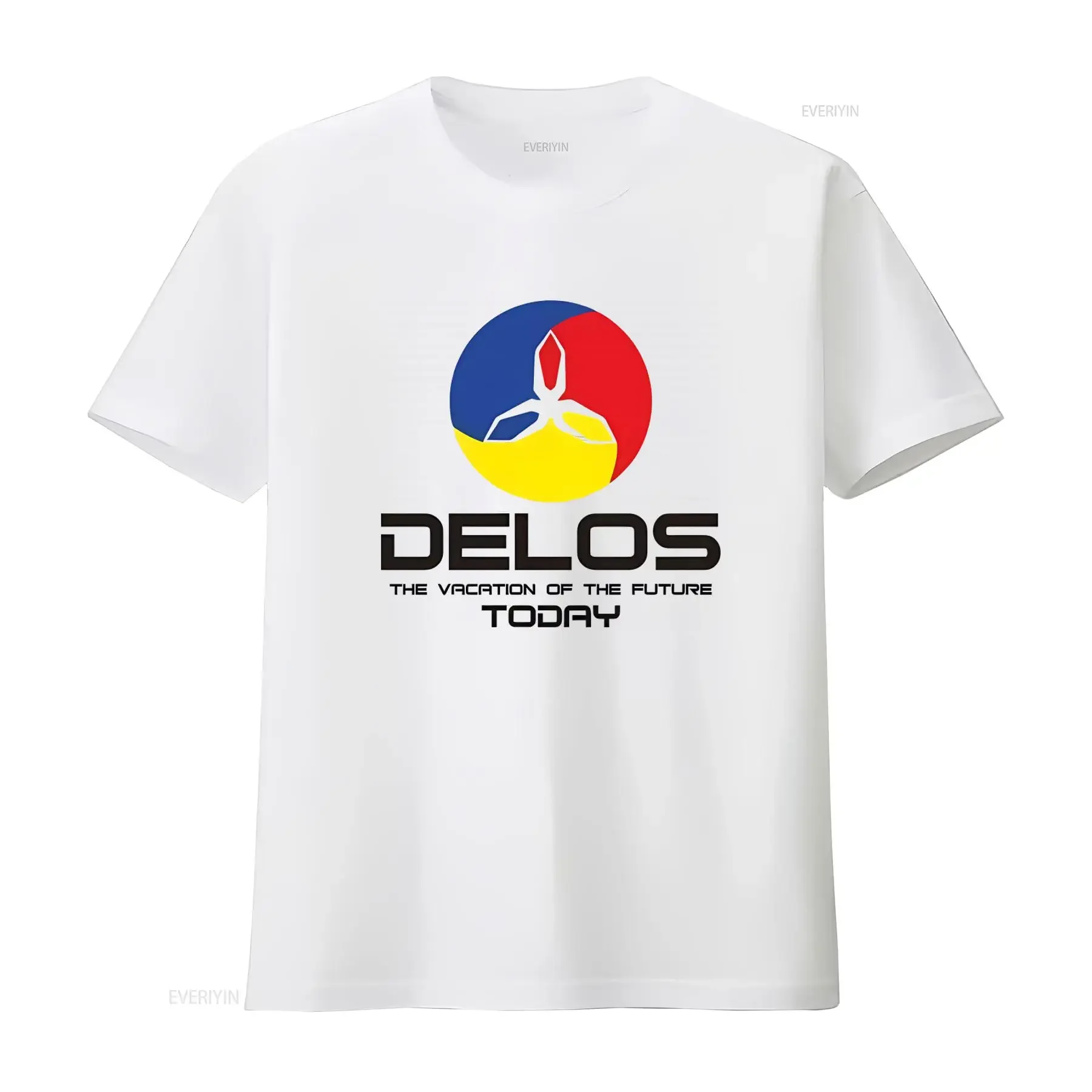 Delos T Shirt Retro Sci Fi Cyborg World Design Future Vacation Today Print vintage Washed Stylish Casual Unisex Versatile