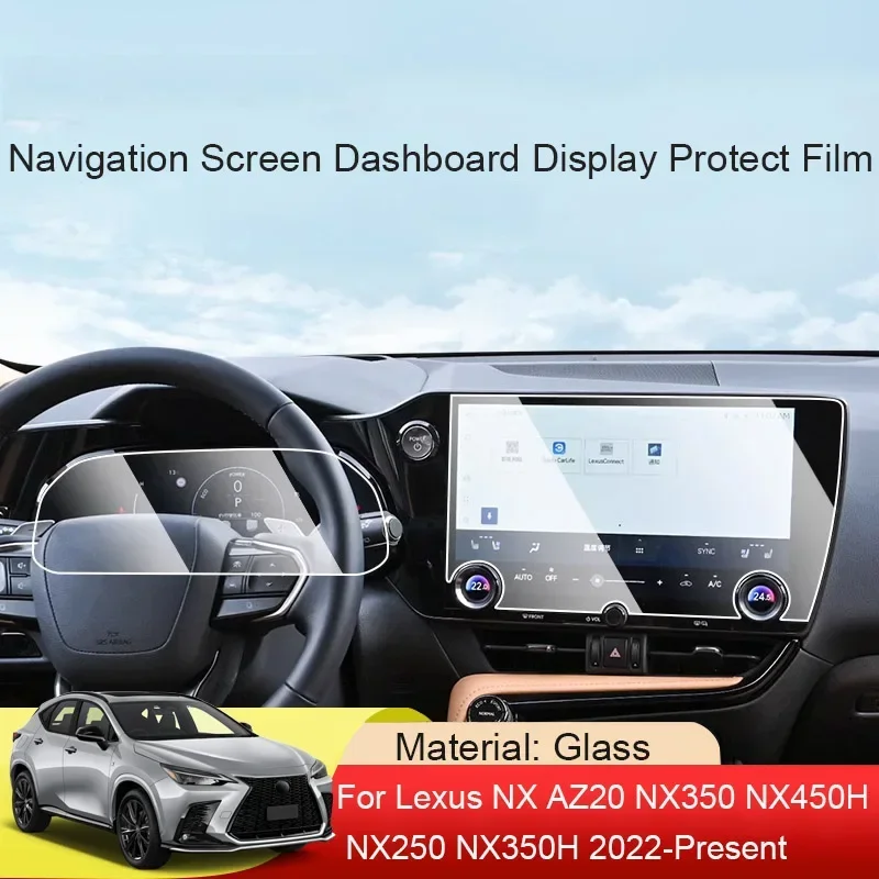 

Car GPS Navigation For Lexus NX AZ20 NX350 NX450H NX250 NX350H 2022-2026 Screen Protect Tempered Film Dashboard Display Sticker