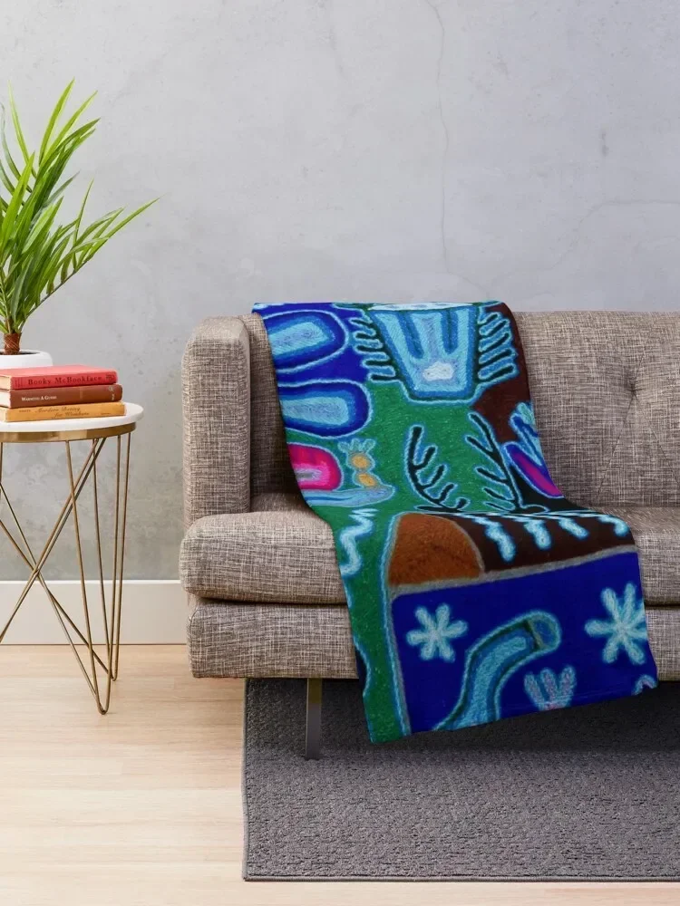 Traditional textiles of the Huichol people Throw Blanket