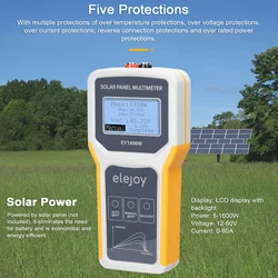 EY1600W/EY800W/EL400B Solar Panel Tester Photovoltaic Panel Multimeter Auto/Manual MPPT Detection Voltage Testing Tool Voltmeter