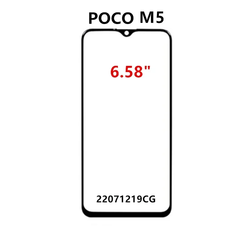 شاشة إصلاح الزجاج الخارجي لشاومي POCO M6 M5 M5S M4 Pro 4G 5G M3 الجبهة لوحة اللمس شاشة الكريستال السائل استبدال إصلاح أجزاء + OCA