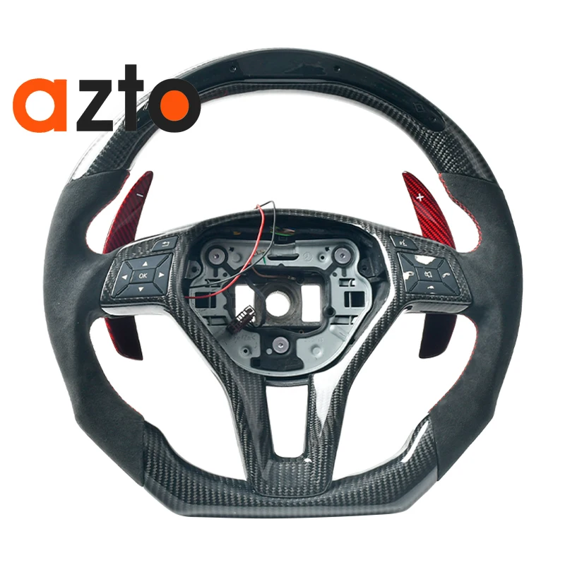 Volante de fibra de carbono personalizado para Mercedes Benz, accesorio de coche de Clase E, C, CLS, W218, W212, W204, W207