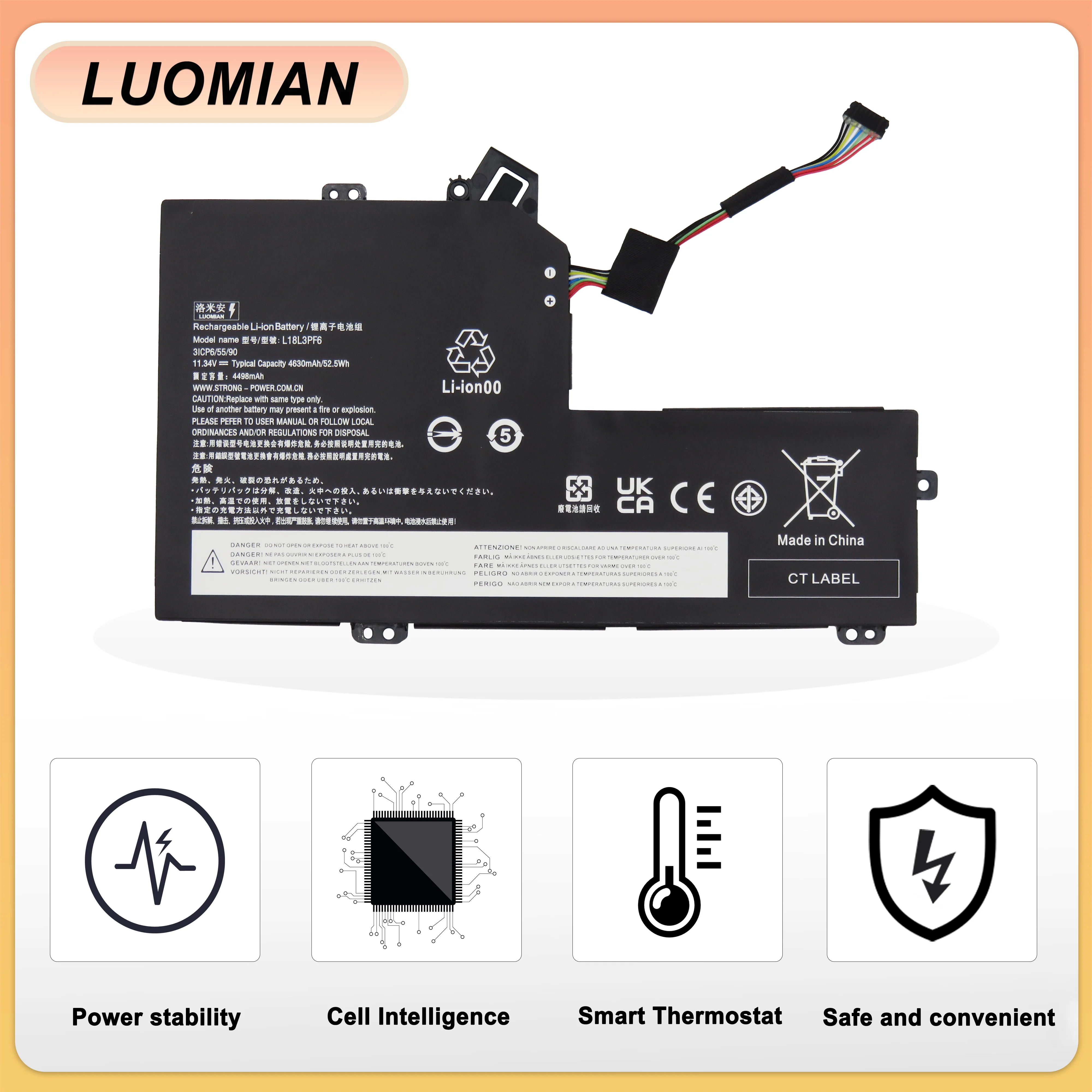 LUOMIAN L18L3PF6 Battery For Lenovo IdeaPad S340-14IML S340-15API S340-15IWL L18C3PF6 L18C3PF7 L18M3PF7 L18L3PF2 L18M3PF6