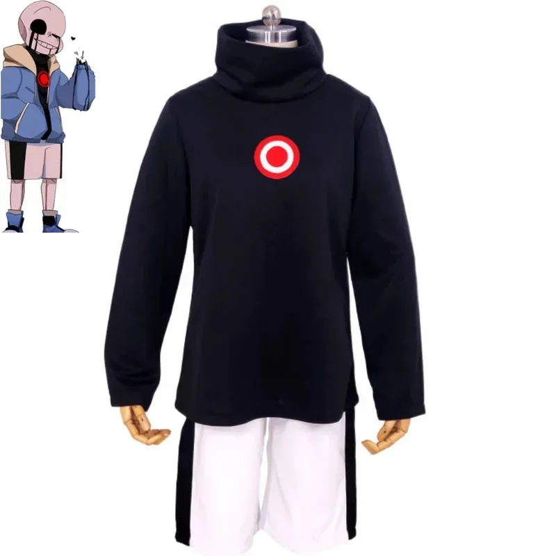 Zz04zz12Juego de anime Undertale Sans disfraz de Cosplay Papyrus Killer Horror Dust Frisk Chara sudaderas con capucha negras jersey hombre diario Sui