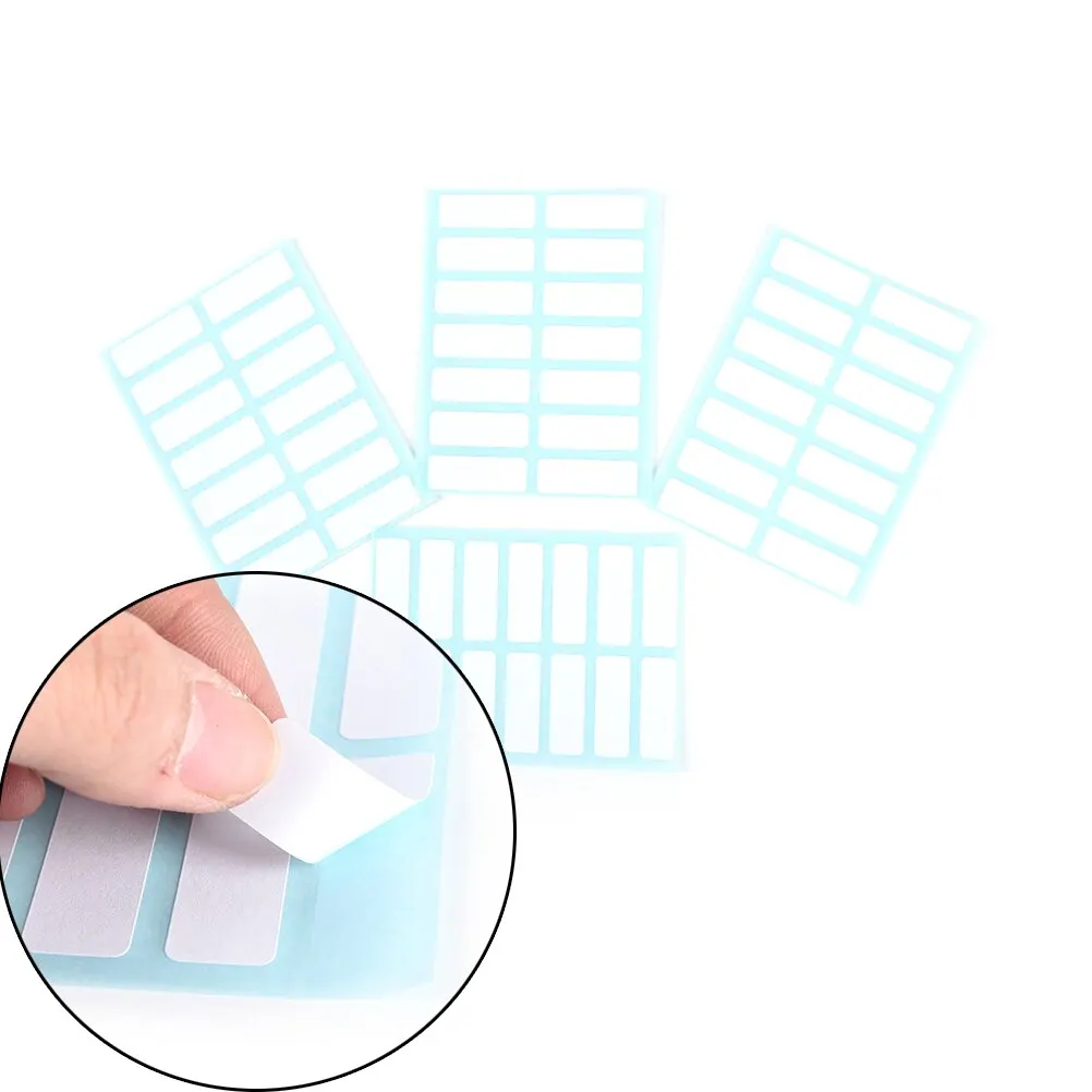 12sheets/pack Self Adhesive Sticky Blank Stickers White Label Writable Name Stickers Blank Note Label Bar New