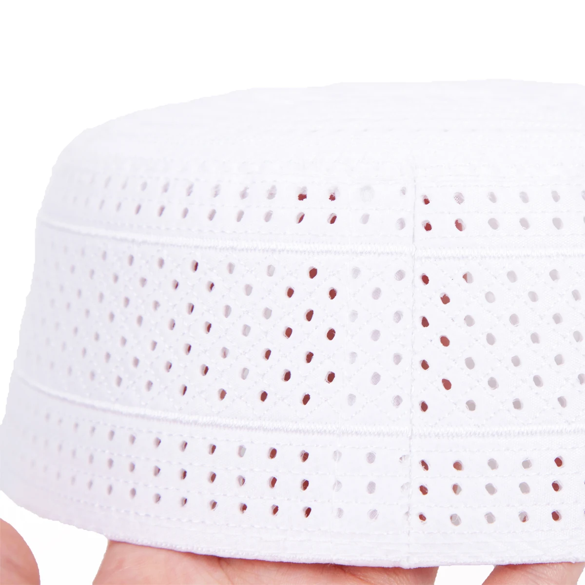 قبعة صلاة RIMAIRE قابلة للتنفس للرجال المسلمين قبعة عبادة مريحة بتصميم مجوف قبعة آداب دينية #4