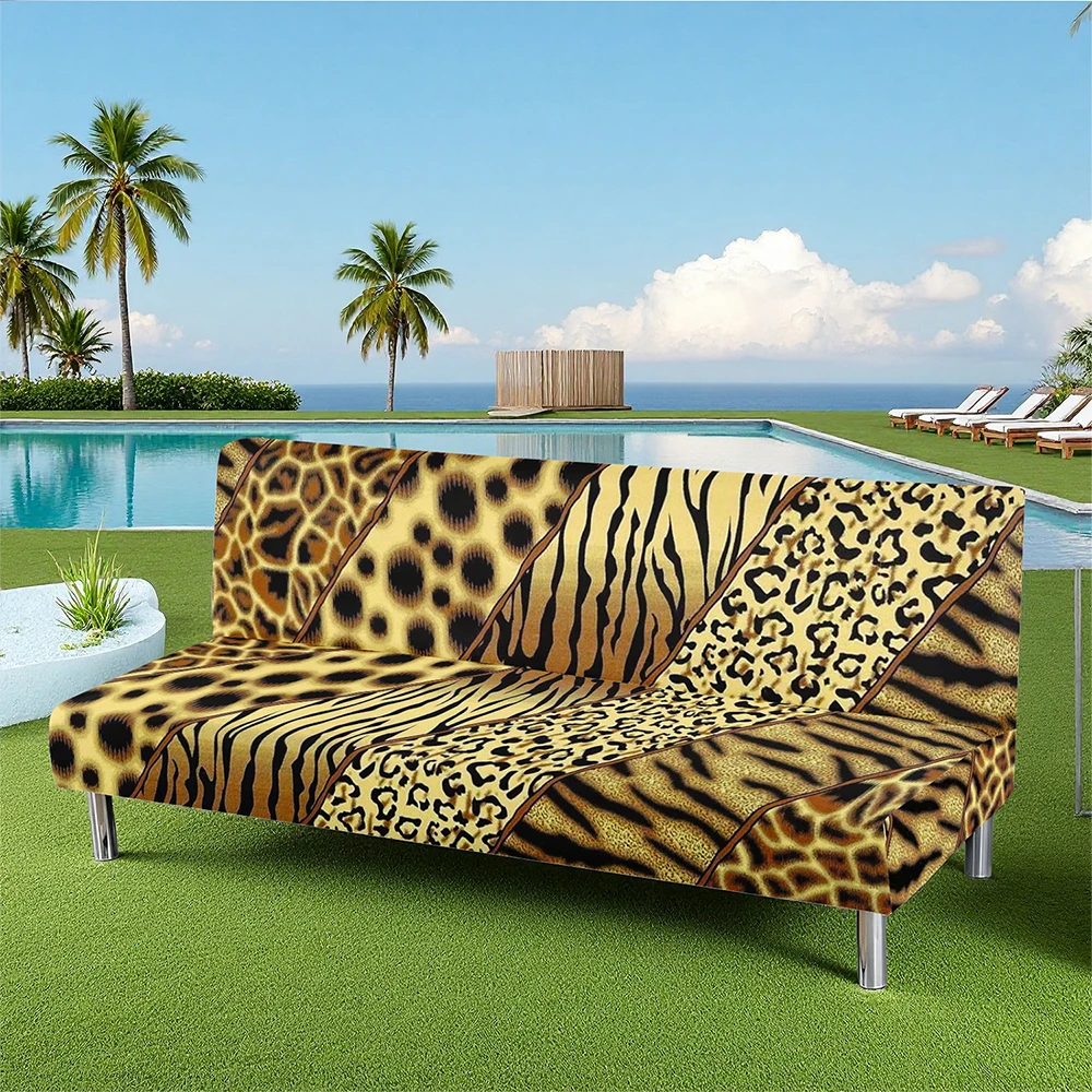 Animal Print Summer Outdoor Sofa Bed Cover, Leopard Zebra Giraffe Pattern Elastic Couch Slipcover, Pet - Frie