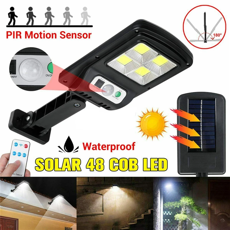 

Solar Street Light Outdoor Wall Lamp Waterproof PIR Motion Sensor Energy Saving Light Garden Patio Porch Garage Lighting