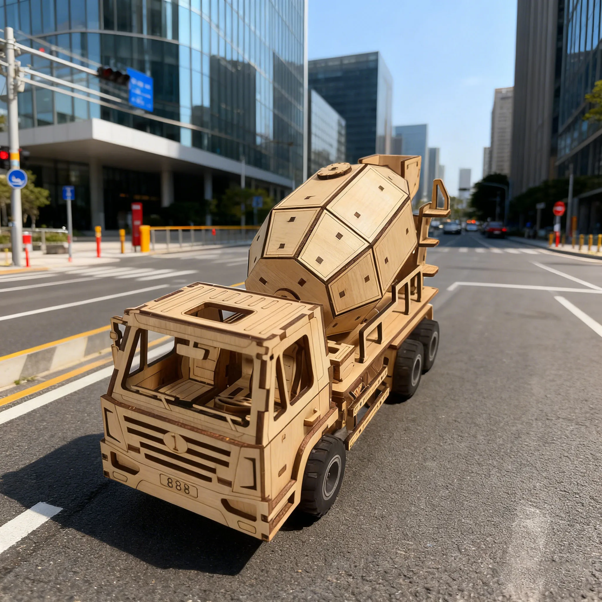

DIY головоломка деревянный миксер грузовик 3D головоломка деревянные строительные блоки модель комплект строительный забавный набор идеальный подарок праздничный подарок