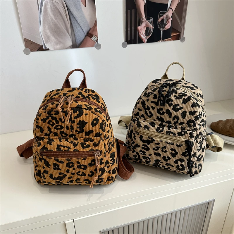 Women Mini Backpack Women Ladies Bag Leopard Sac Homme Cuir Sac A Dos Adolescent Fille Bolsa Feminina Backpacks Kawaii Backpack