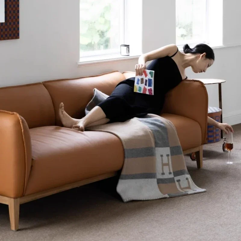 

H Dco Итальянская нежная телячья кожа! Диван из золотого-коричневого ясеня a