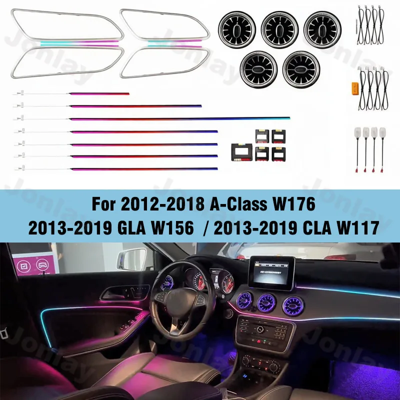 Jonlay Car Interior Ambient Light 256 Colors for A Class W176 GLA W156 CLA W117 2012-2019 LED Atmosphere Backlight Auto Accessor