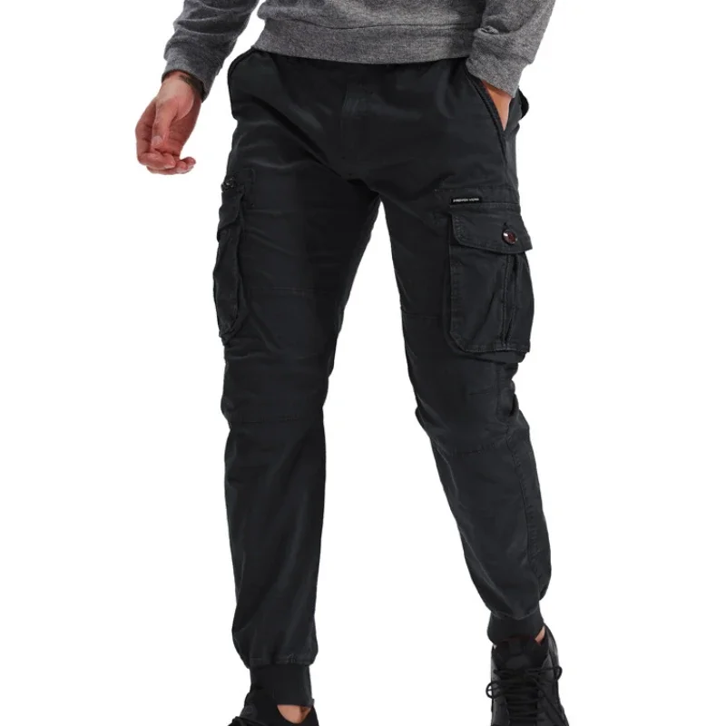 

Men's Cargo Pants For Spring Fall Outdoor Black Pants Men Jogging Casual Pants Cotton Full Length Streetwear