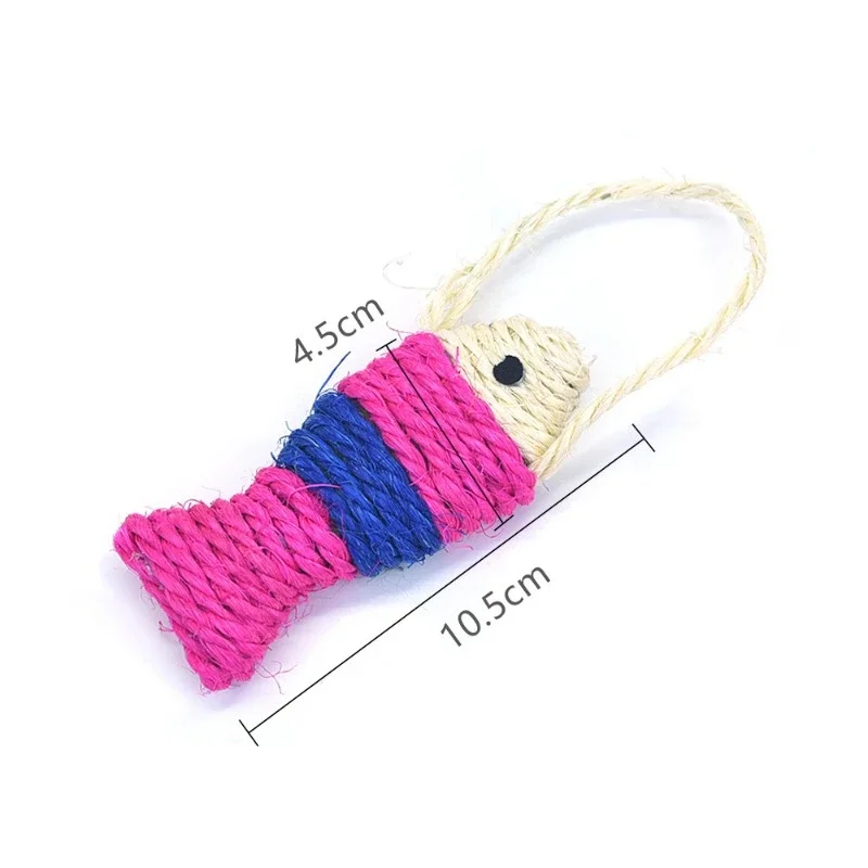 Cat Favorite Toy Cute Fish Shape Sisal Hemp Cat Scratch Board Scratching Post for Pet Products Supplies Kitten Interactive Toys