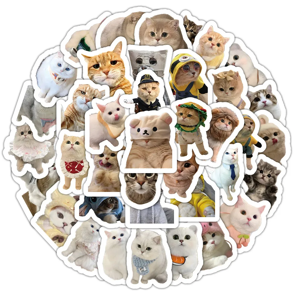 Realistic Kitty Sticker Book (103Pcs) - Photo-Style Cat Decor for Water Bottle - Murah & Cantik AnimeWorlds Store