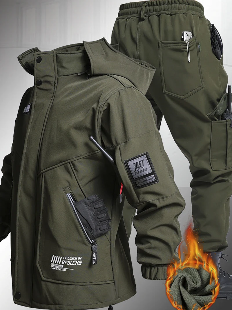 Winter Clothing Pk - Thick Windbreaker Tracksuits Men Waterproof Tactical