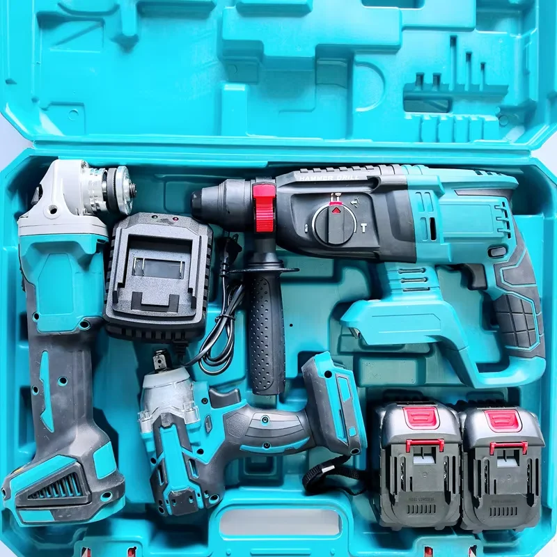NewOEM 3-in-1 Brushless Lithium Battery Power Tool Set Cordless Electric Wrench and Hammer Tool Set for Industrial and Home Repa