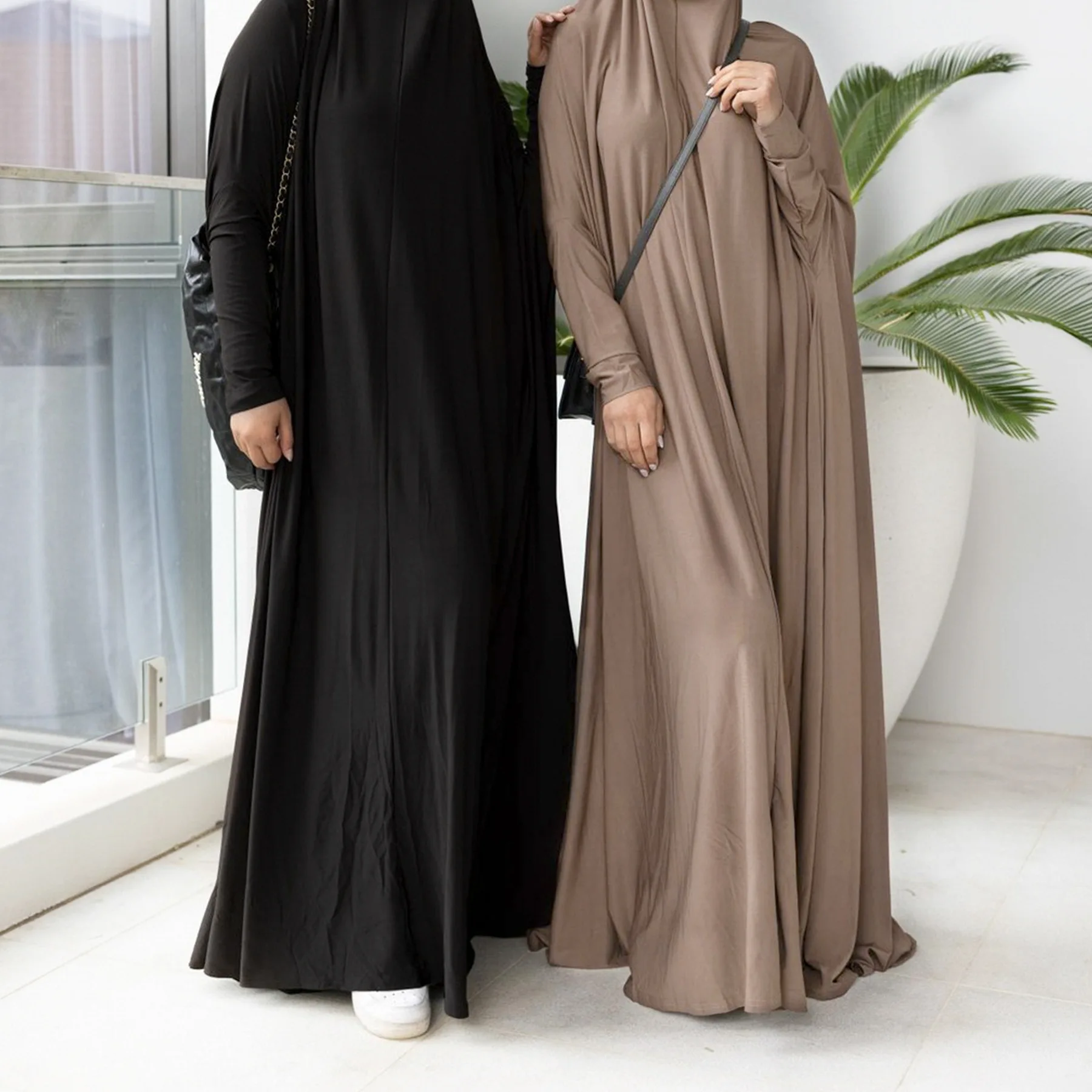 Jilbab One Piece Long Khimar Hooded Abaya Dress Ramadan Eid Muslim Women Prayer Clothes Dubai Turkey Islam Djellaba Niqab Burqa