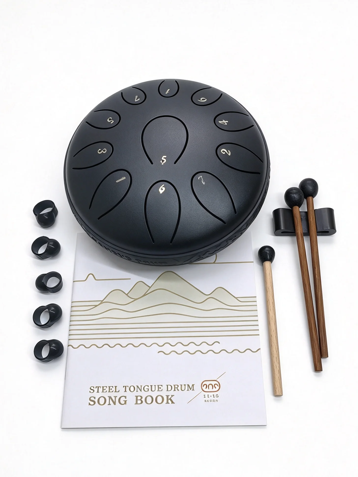 Hluru Glucophone Steel Tongue Drum 6 Inch 11 Notes Drums Key D Ethereal Drum For Beginner Handpan Musical Instruments Gift