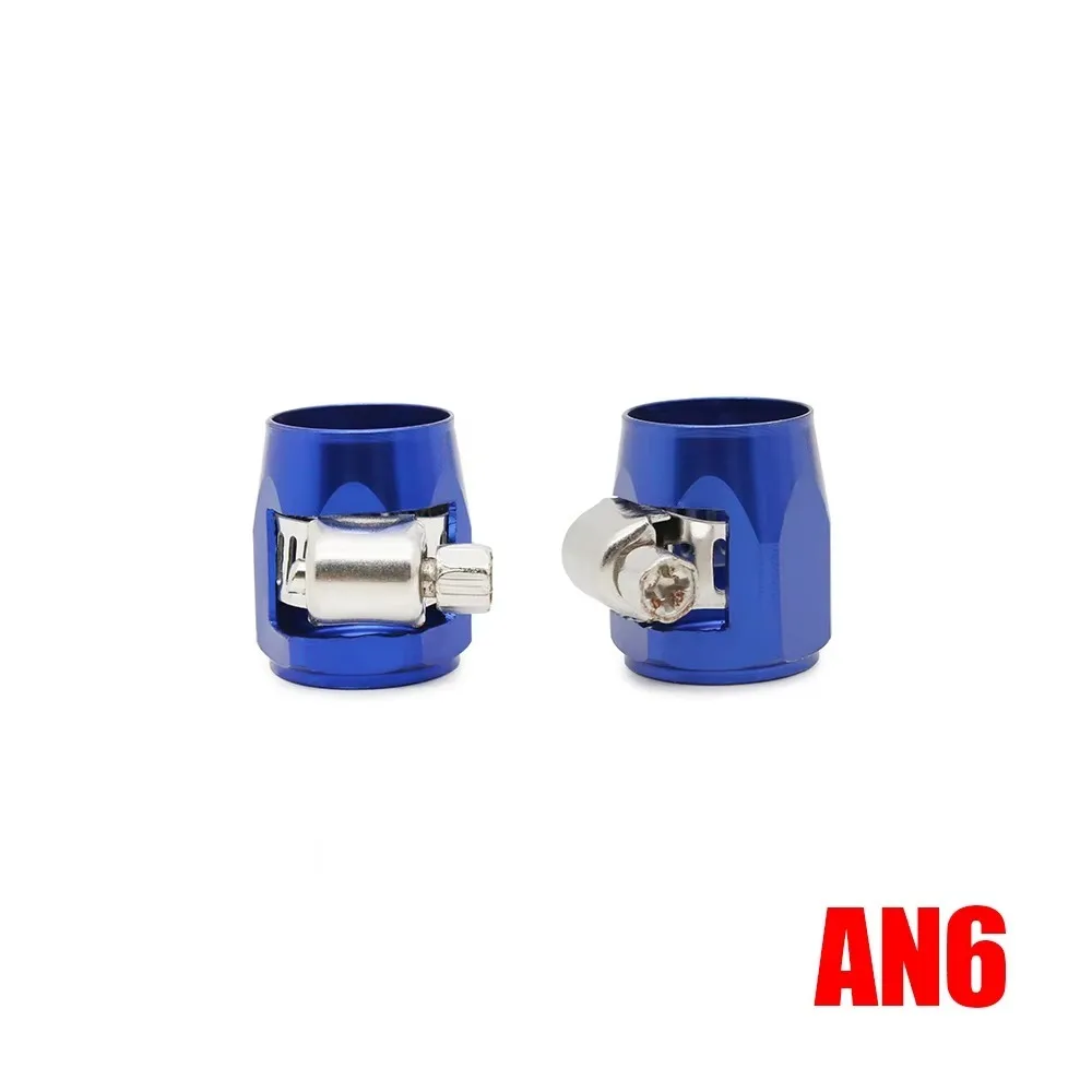 Durable Aluminum Alloy Hose End Fitting AN4 AN6 AN8 AN10 AN12 Red Blue Black Fuel Line Adapter Fuel Pipe Clamps