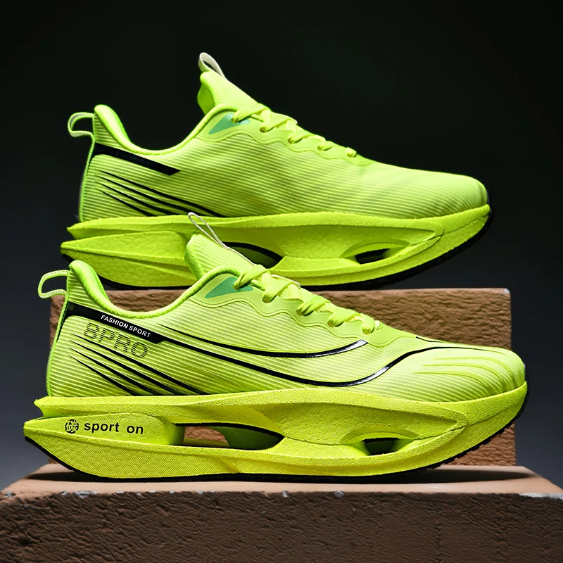 

Мужские спортивные кроссовки для марафона, карбоновая доска на воздушной подушке, дышащие легкие женские удобные спортивные нескользящие кроссовки
