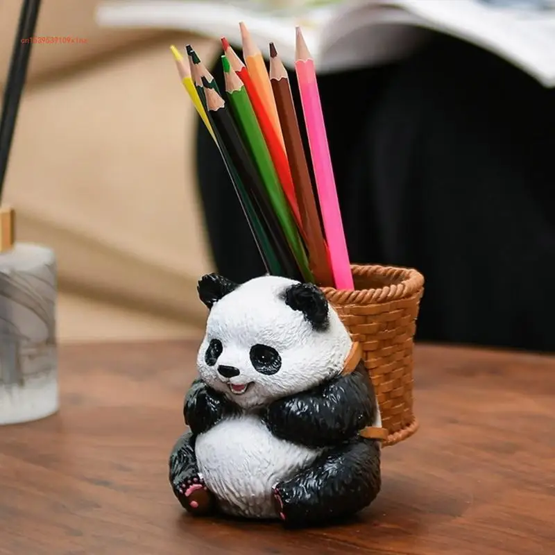 Lovely Pandas Cement Planter Silicone Mold Flexible Craft Tool for Home and Office Desk Garden Ornaments Decoration