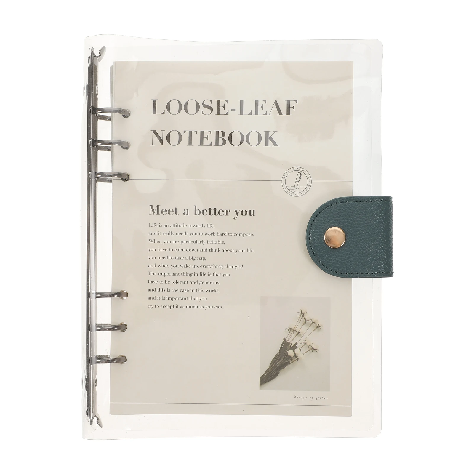 Lovely Transparent Scrapbook A5 Notepad Detachable Binder Journal Office Planner Notebook Writing Stationery For Students