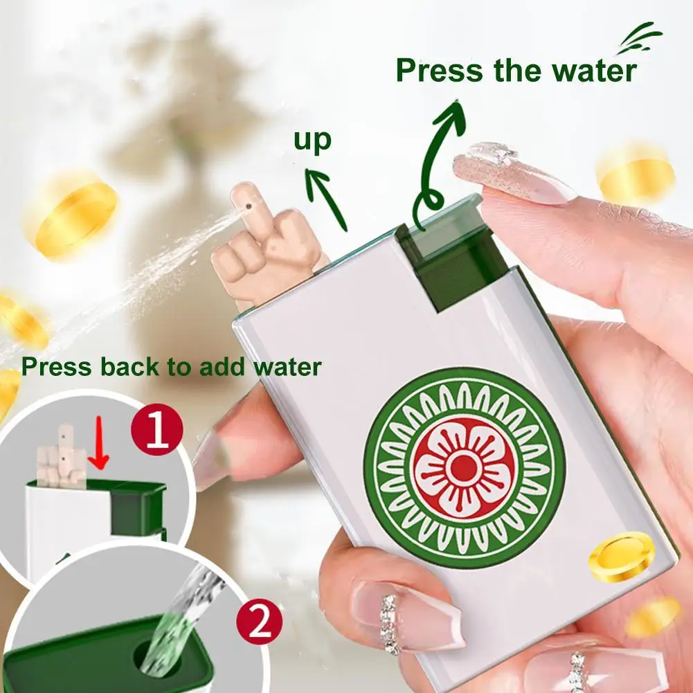 

Creative Mahjong Pocket Lighter-Shape Water Trick Prank Metal Funny Mahjong Playing Card Water Squirting Funny Prank Toy