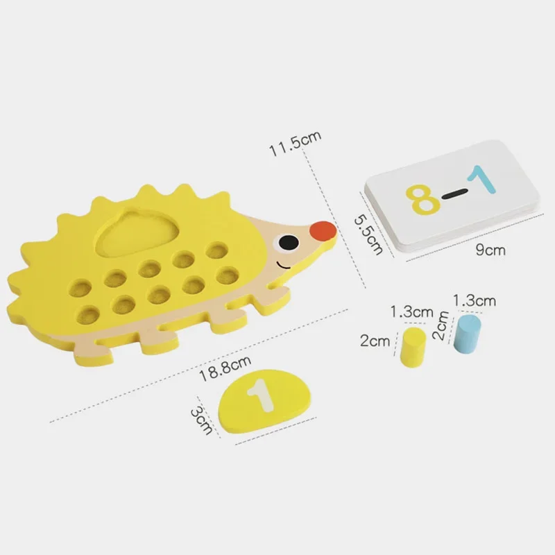 Cijfer Teller Tien Raster Spel Kinderen Houten Egel Optellen Aftrekken Bediening Wiskunde Speelgoed Nummer Cognitieve Leermiddel