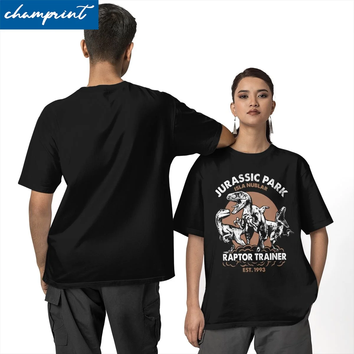 العالم الجوراسي ولادة جديدة تي شيرت للجنسين ملابس علوية من القطن مضحك 2025 الديناصورات فيلم جولة الرقبة قصيرة الأكمام #1