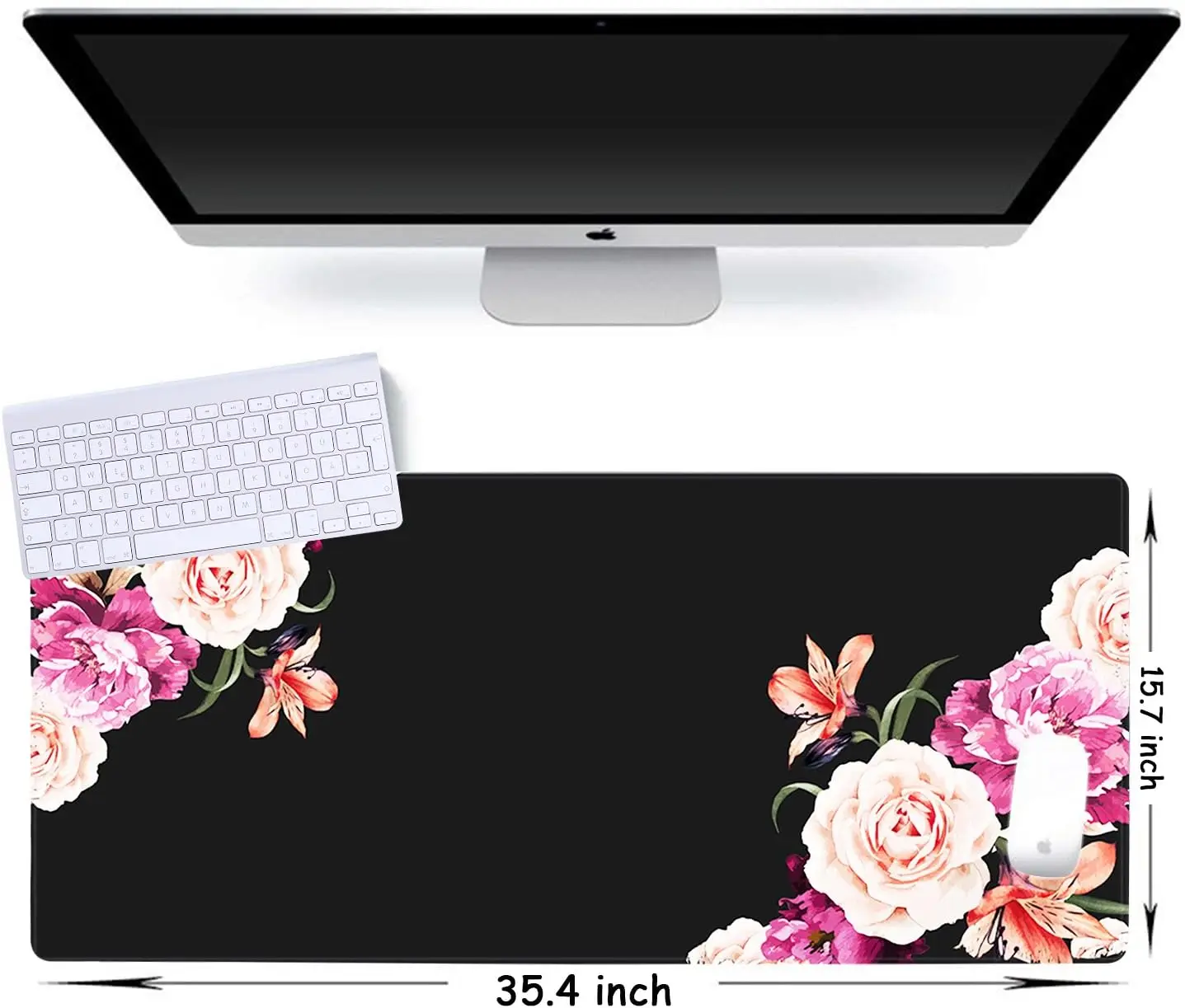 

Peony Flower Large Mouse Pad Gaming accessories Non-Slip Rubber Base Mousepad Computer Textured Mouse Pad for Desk mat office