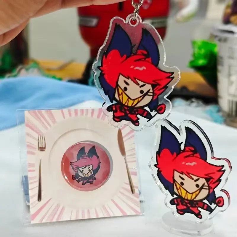 Helluva Boss Anime Acrylic Figures Stand Model Plate Blitzo Keychain Bag Charm Desktop Decoration Keyirng Friends Gift Toys