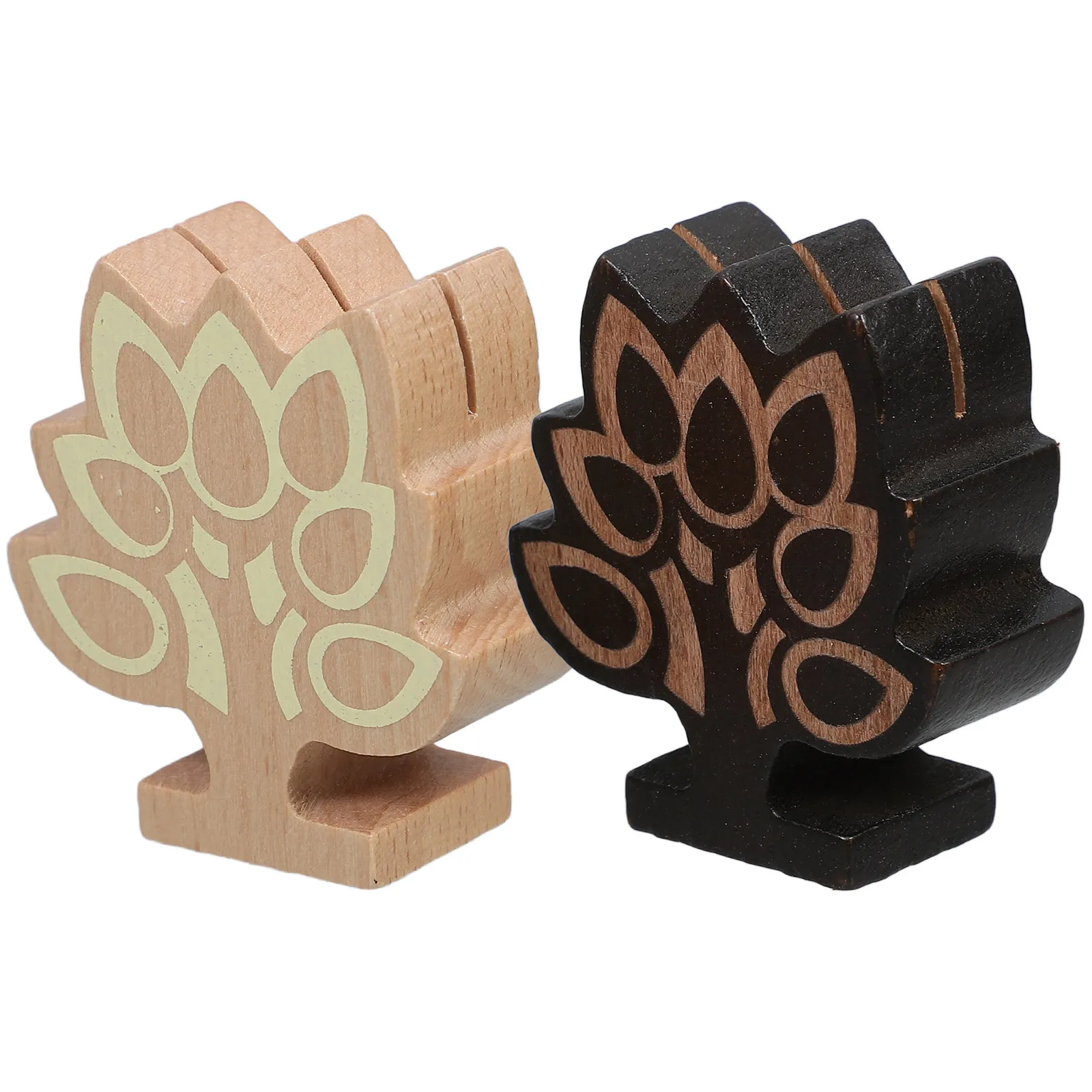 2Pcs Wooden Message Clips Mini Place Card Holders Small Photo Stands Table Number Holder Menu Card Holder for Wedding Birthday
