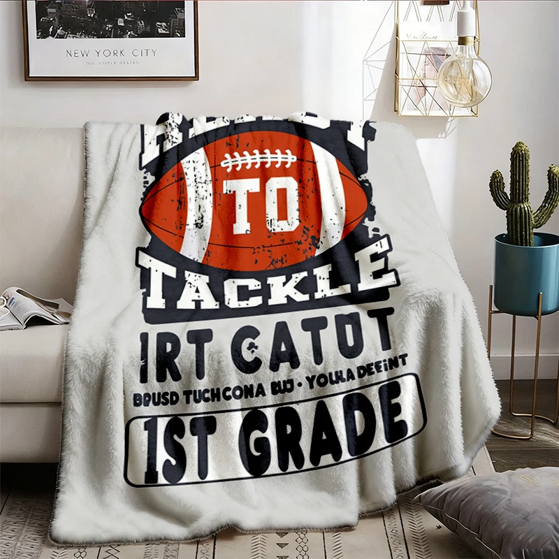 First Grade Football Soft Blanket: Back To School Warm Blanket Cozy Blanket