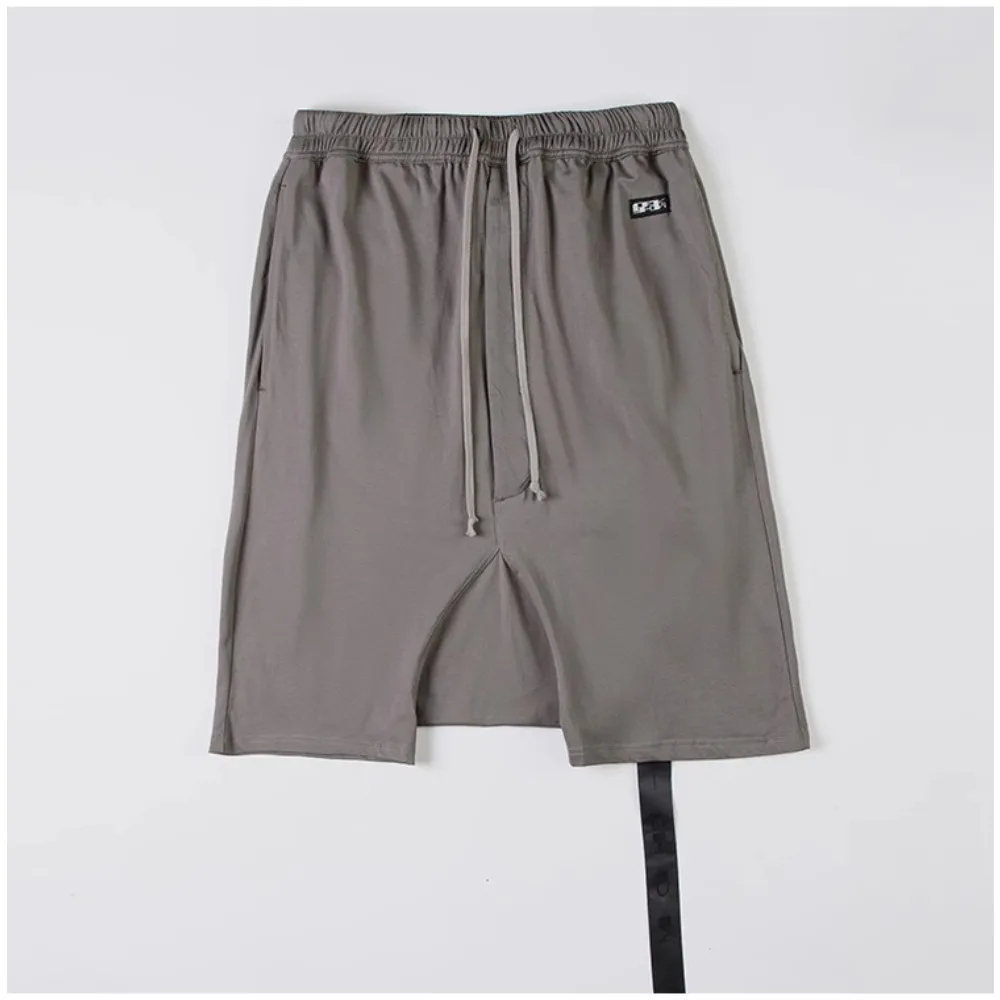 Black RO Letter Slogan Embroidery Cotton High Street Shorts Men's 23FW Solid Color Letter Ribbon Five Point Shorts Casual Short