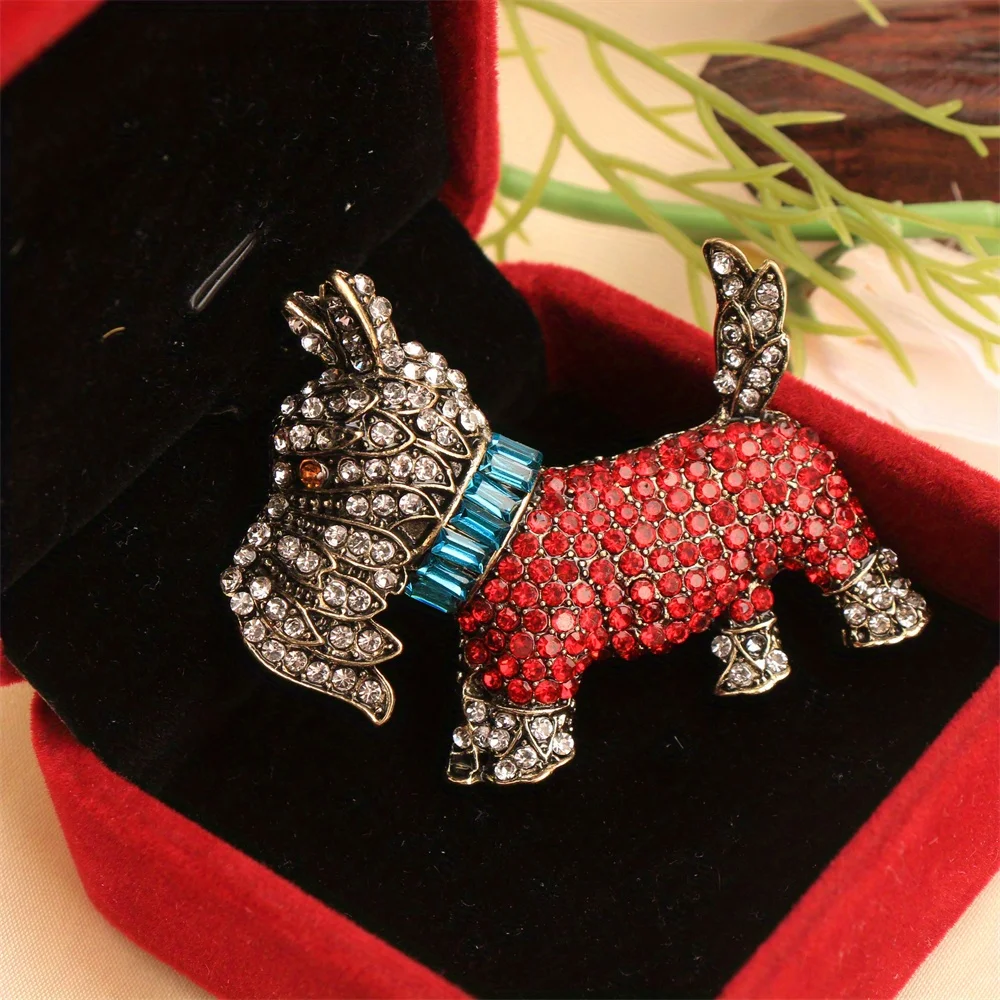 

Baroque Luxury Beautiful Dog Animal Design Men Women Brooch Pin, Jewelry Accessories, Wedding Holiday Party Couple Surprise Gift
